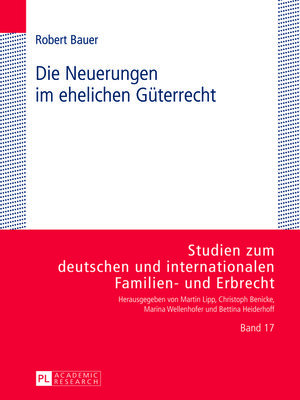 cover image of Die Neuerungen im ehelichen Güterrecht